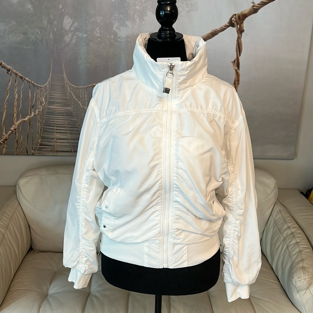 Athleta Point Reyes Bomber Jacket LT (Tall) White